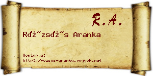 Rózsás Aranka névjegykártya